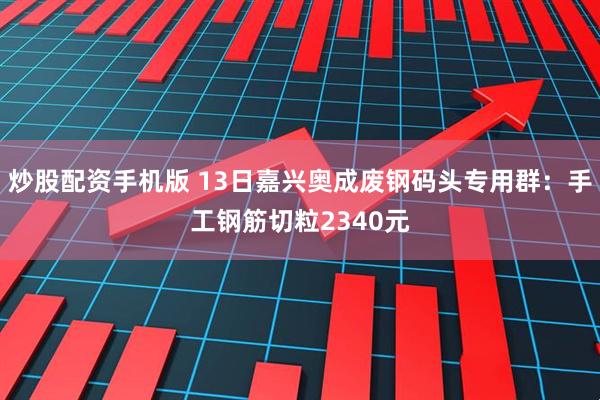 炒股配资手机版 13日嘉兴奥成废钢码头专用群：手工钢筋切粒2340元